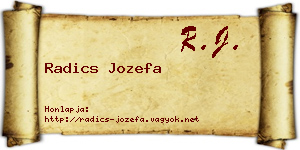 Radics Jozefa névjegykártya